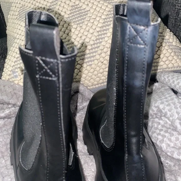 NWOT Asos Chunky Black Platform Mid-Thigh Combat Boots Size 7 - Picture 6 of 8